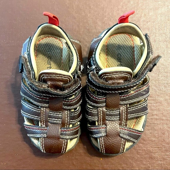 Carter's Every Step Unisex Infant Little Walker Addison Fisherman Brown Sandal - Picture 1 of 6